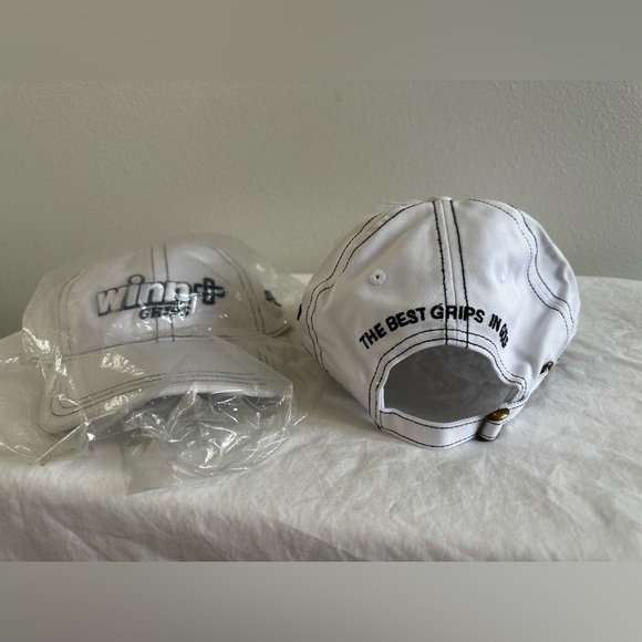 Winn Grips Adjustable Baseball Caps - White - Lot of 2 - NEW - Picture 2 of 7